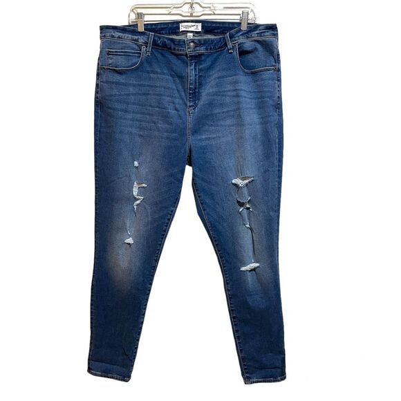 Abercrombie & Fitch LONG Curve Love The Super Skinny High Rise Denim Jeans 36/22 - Picture 1 of 13
